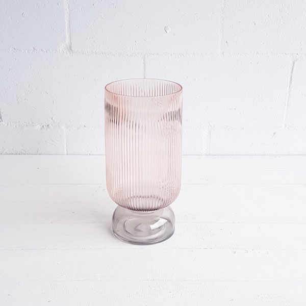 Two Tone Footed Vase - Blush/Grey